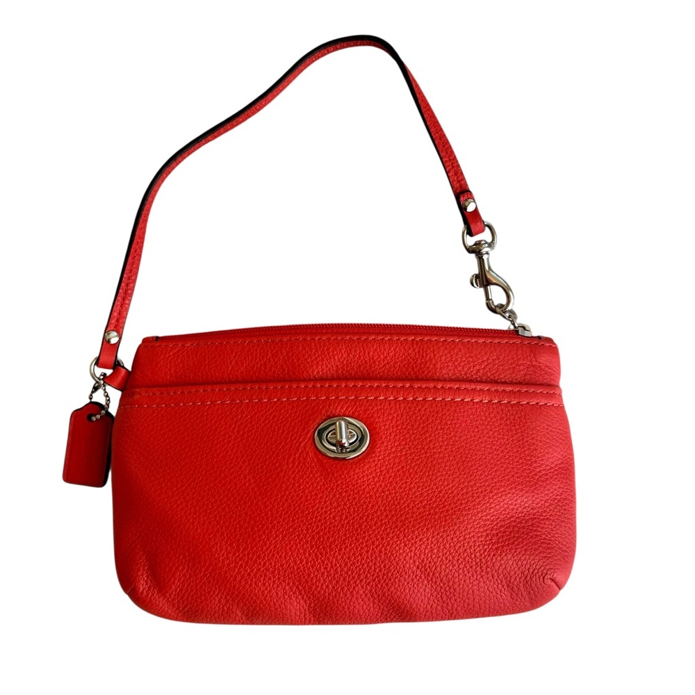 🆕 Coach Park Leather Red Wristlet Medium Clutch